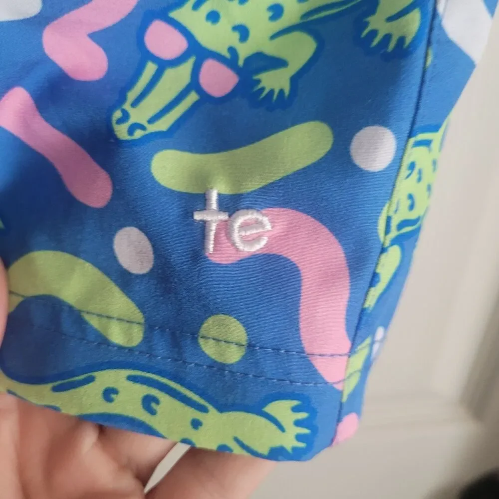 Tipsy‎ Elves Gator Rager Stretch Lined Swim Trunks Men's Size Large Beach Shorts